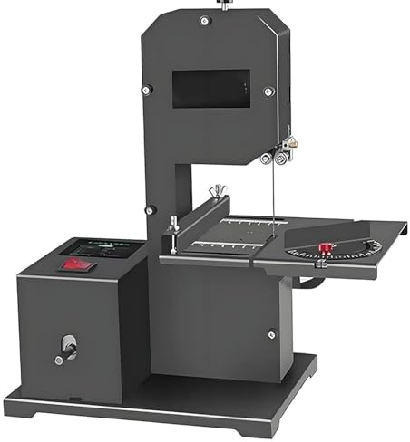 Sega a nastro portatile per taglio del legno, potenza 800 W, 230 V, profondità 90 mm, tagli smussati, design compatto per curve e progetti fai da te dritti