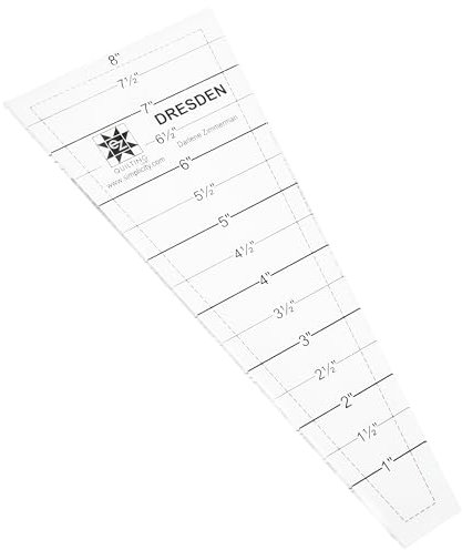 EZ Quilting Wrights 8829306 Dresden Acrylic Tool, 1 to 8-Inch Lineal, Acryl, Transparent, 10.7 x 27 x 0.5