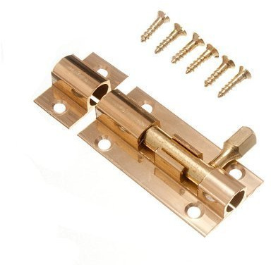 ONESTOPDIY.COM 2 X DOOR BOLT BARREL SLIDE LOCK 50MM 2 INCH BRASS WITH SCREWS