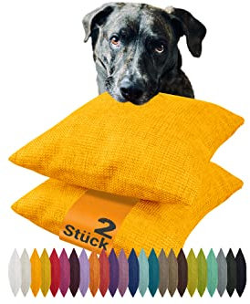 npluseins 2er Pack Kissenhüllen mit Struktur-Muster - Polsteroptik 617.767, 1 Pack (2 Stück) - Kissenhüllen 50 x 50 cm, gelb