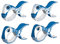 tuuli Accessories Große Clips Strand Klammern für Strandtuch Wäscheklammern Klammer Strandliege Yacht Kinderwagen Zubehör (2X Blau + 2X Fisch)