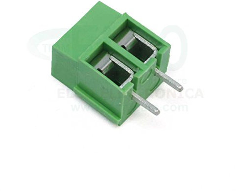 Morsetto per circuiti stampati PCB passo 5 mm versione a 2 o 3 vie affiancabile (2 poli, H=12,5 mm)