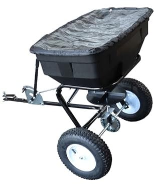 SECURA Anhängestreuer Salzstreuer Düngerstreuer 56KG kompatibel mit Gartenland Rasentraktor