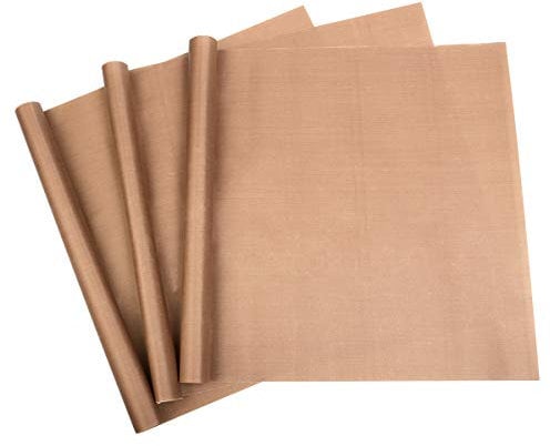 Zhichengbosi Lot de 3 feuilles de cuisson anti-adhésifs réutilisables en téflon lavables au lave-vaisselle 40 x 30 cm 40 x 30 cm café