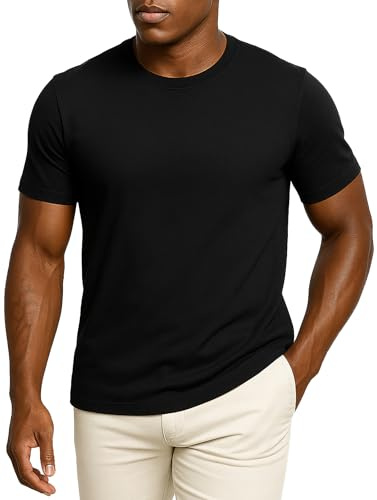 Leif Nelson Herren T-Shirt Slim Fit, Basic Kurzarm Shirt aus 100 % Baumwolle, Rundhals Sommer Shirt für Freizeit & Alltag