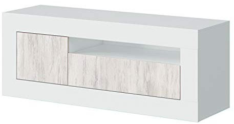 Loungitude - Meuble TV Design 3 portes L139 cm - Blanc