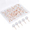 Fodlon Punaises Transparentes 100pcs Punaises Tableau Liège Monde Punaises Decoratives Voyage Epingle Couture Punaises Murales pour Les Cartes Notes Post-it Bureau Or Rose