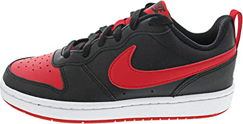 Nike Court Borough Low 2 Sneaker, Black University Red White, 36 EU