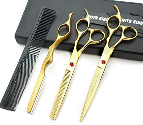 7.0 Zoll Haarschere Set Haarschneideschere & Ausdünnungsschere mit Rasiermesserk?mmen in 1 Satz