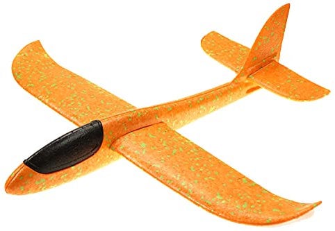 ELLUG großes XXL Segelflugzeug Segelflieger aus Styropor 49 * 48 * 12,5cm Flugzeug Flieger Outdoor-Sport Wurf-Spielzeug (orange)