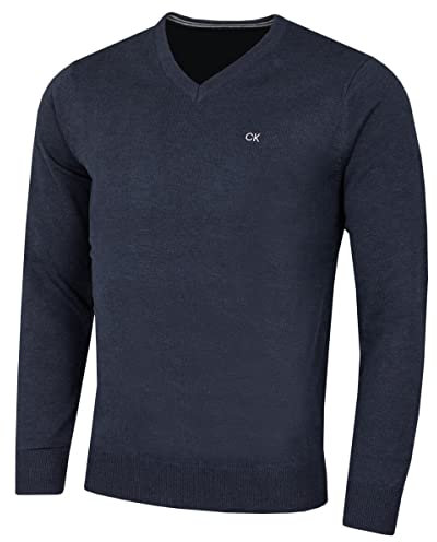 Calvin Klein Pull ˆ col en Coton Doux pour Homme - Marine Marl - M