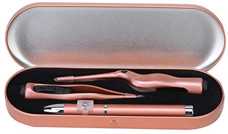 Cuillère à Cérumen et Pince à épiler avec Lumière LED, Outil de Retrait de Cérumen pour les Enfants et la Famille, Kit de Nettoyage des Oreilles pour les Soins de Santé des Oreilles avec étui de Trans