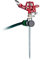Relaxdays Pulsationssprenger, Gartenbewässerung, 360° Sektorenregner, 12 m Reichweite, Rasensprenger, Metall, rot, 28,5 x 11 x 6 cm