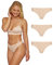 Snocks Tanga Damen Microfaser (3er Pack) - String Damen Klassisches Design - Angenehmes Tragegefühl ohne Einschneiden - Unsichtbare Unterwäsche im Alltag - Nude - XS