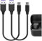 GEEKRIA USB Earbuds Charger Cable Compatible with Sennheiser ACCENTUM True Wireless, Momentum True Wireless 4, ACCENTUM Open, USB to USB-C Replacement Power Charging Cord (1ft/30cm 2Pack)