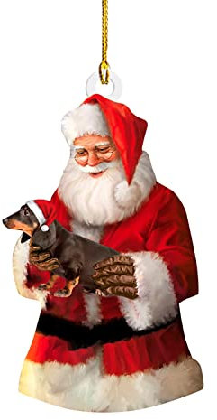 TianWlio Weihnachtshunde Ornament Doppelseitiger Acryl-Weihnachtsbaum-Anhänger Elektro Heizpilz (A #1, One Size)