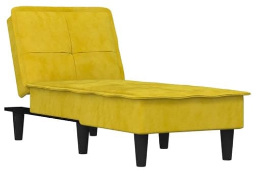 vidaXL Chaiselongue, Sofa in 3 Positionen zum Sitzen Entspannen Schlafen Verstellbar, Couch in Eleganter Optik, Liege Schlafsofa Loungesofa Liegesofa, Gelb Samt
