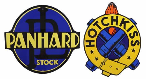 OPO 10 - Set of 2 metal car plates - Panhard and Hotchkiss