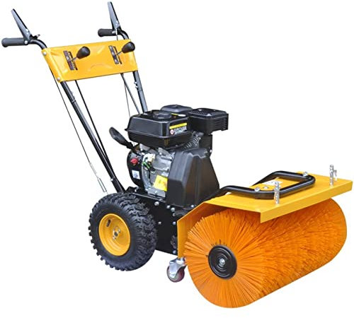 ZEYUAN Multifunctional Petrol-powered Sweeper 6.5 HP,Handheld Power Sweeper for Cleaning Lawn Walkways Boulevards Driveways