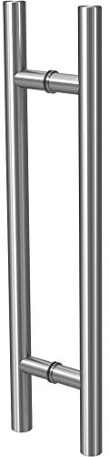 MLS Türgriff aus Edelstahl, Griff für Innentüren, für Türen aus Glas, Holz, Aluminium oder Stahl, Individuell Anpassbar, Griffstange Ø 20 mm, Länge: 350 mm, Bohrung Abstand: 150 mm