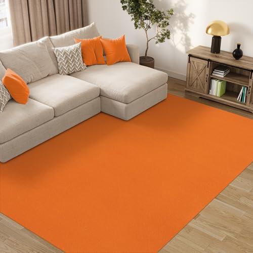 TAPISO Mono Teppich Kurzflor Indoor Outdoor UV-beständig Orange Einfarbig Wohnzimmer Schlafzimmer Kinderzimmer Modern Design ÖKO-TEX 120 x 170 cm