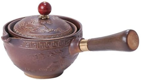 Tetera de cerámica Gongfu, tetera con rotación de 360 grados, infusor semiautomático de té Gongfu para el hogar y la Oficina