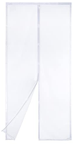Apalus VP Moustiquaire Magnétique Pour Porte – Maille Ultrarésistante, Joint Magnétique de Haut en Bas, Fermeture Automatique, Garde l'Air Frais à l'Intérieur(90x220 CM, Blanc)