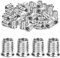Forhandy 50 tuercas roscadas M8 x 20, acero galvanizado, inserto de rosca de madera, manguitos roscados, tuercas hexagonales hexagonales, casquillos roscados para muebles de madera