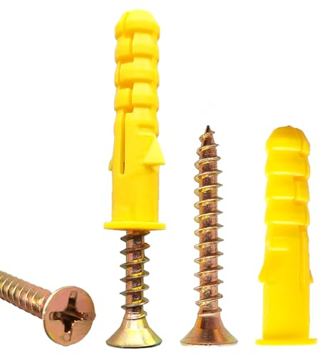 344 tapones de pared para ladrillo, 172 tornillos autorroscantes M4 x 30, 172 pernos de anclaje de tubería de expansión M6 x 30, tapones sin procesar para pared de ladrillo, tornillos de madera
