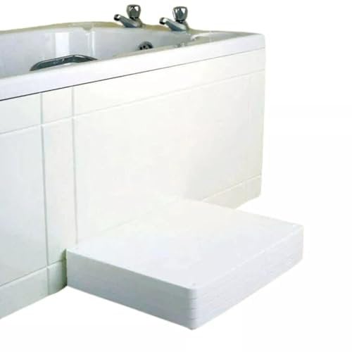 Millercare Adjustable Bath Step - 4 Layer Non-Slip Mobility Aid for Safe Bathroom Access - Sturdy Shower & Bed Step Stool with Secure Grip - Ideal for Elderly & Disabled | White