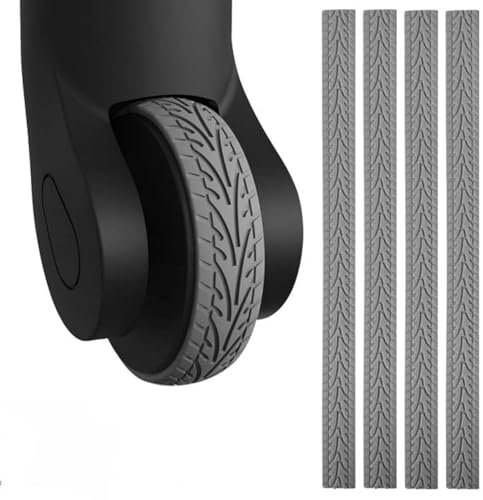 4 Pezzi Copriruote Valigia in Silicone - Protezione Per Ruote Bagagli, Copertura Delle Ruote (Grigio)
