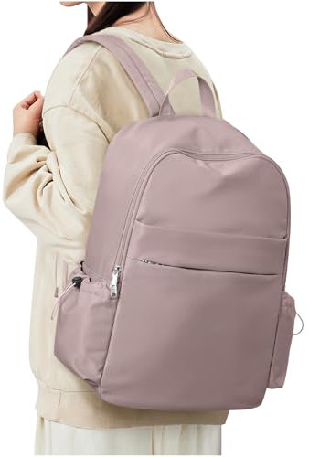 WEPLAN School Backpack Womens Backpack for Teenage Girls Boys College Rucksack Lightweight Secondary High School Bags Casual Travel Daypack College 14 Inch Laptop Rucksack Water Resistant,Pink Purple
