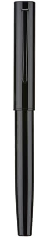 Hongdian C2 Fountain Pen Fine Soft Nib, Glossy Black & Classic Retro Design Metal Pen with Ink Converter