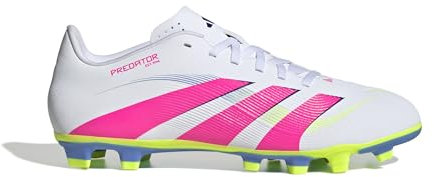 adidas Unisex Bota de fútbol Predator Club césped Natural seco/multisuperficie, Cloud White/Lucid Pink/Lucid Lemon, 45 1/3