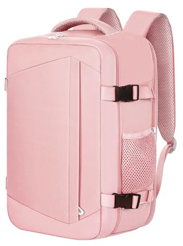 KIRFEIHT Carry-Ons 40x20x25 for Ryanair Travel Bag - Cabin Bags Hand Luggage Backpack Underseat Cabin Bag Small Size - Daypack School Office Bag (Pink)