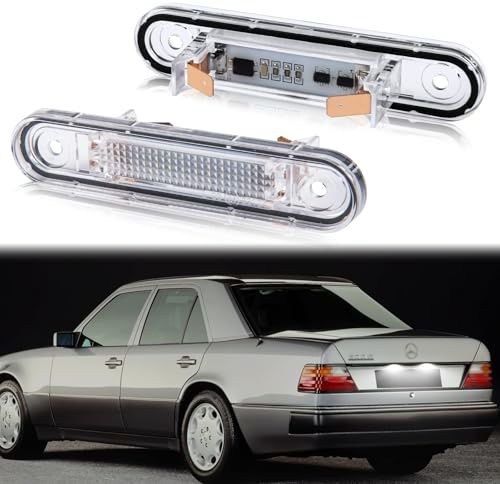POPMOTORZ LED Kennzeichenbeleuchtung für E-Class W124 E-Class Coupe 190 Series W201 C-Class W202, LED Nummernschildbeleuchtung mit Canbus Fehlerfrei 2835 SMD, 2 Stück