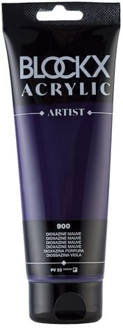 Blockx 61900BXC Acrylic Fine Semi-Opaque and Satin - Dioxazine mauve PV 23-250ml - Luxury Paint - Creative, Designing, Painting, Arts and Crafts, Colour