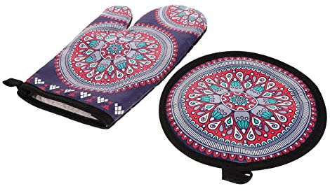 MOLUCKFU 1set Guanti Da Forno e Presina Isolante Set Per Cucinare e Cottura Forno Per Amanti Della e Uso Domestico