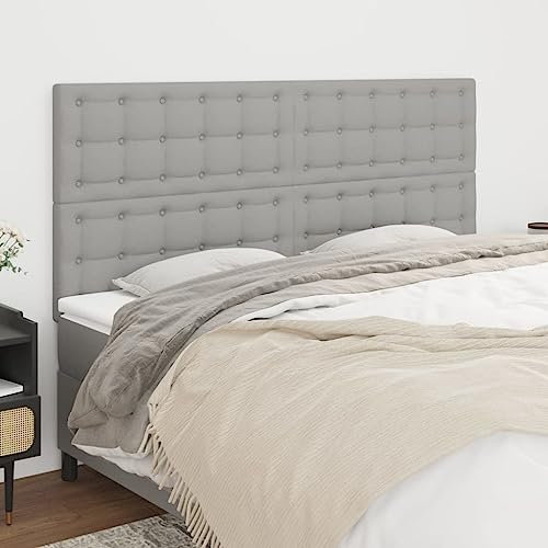 IKAYAA Kopfteil 180 cm Bett kopfteil Gepolstert Polsterkopfteil Betthaupt Bettkopfteil für Bett Bettrahmen Bettgestell Hellgrau
