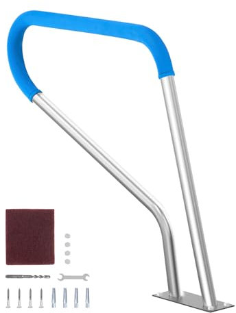 VEVOR Pool-Handlauf, 990 x 100 x 812 mm, Pooleinstieg, Edelstahl mit Grundplatte für Innen-/Außenpools, Einstieghilfe für Schwimmbäder, rostfreier Haltegriff mit Griffabdeckung und Zubehör für Spas