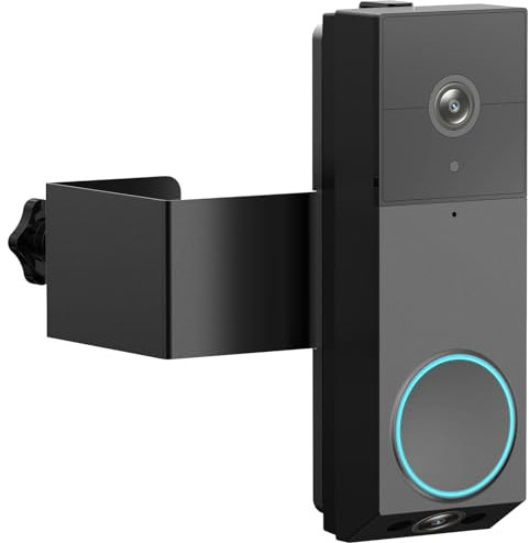 Anti-Theft Door Mount for Wyze Duo Cam Doorbell Only, No-Drill Wyze Doorbell Camera Mount, Metal Adjustable Door Bell Kits for Home Rentals Room Black