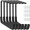 Locawaya Ceiling Mounted Garage Hooks, Overhead Garage Storage Rack, Utility Ladder Hangers for Lumber Bike Tools (9.45 x 12.6 Inch) (6)