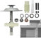 Garage Door Opener Gear Kit, Stainless Steel Sprocket Replacement Set, Low Noise Wear-Resistant Worm for Garage, Home Tool for Smooth and Door