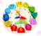 QUMIIRITY Wooden Beads Clock Lernspielzeug Für Kleinkinder Holzspielzeug Mit Zahlen Sortieruhr Und Formen Kognitiven Entwicklung Für Jungen Und Mädchen