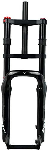 Forcella per bici BMX da 20 con sospensione pneumatica, doppio controllo della spalla, sospensione da discesa, sterzo dritto, ammortizzatore per bicicletta da 1-1/8, 2120 g (colore: nero brillante)