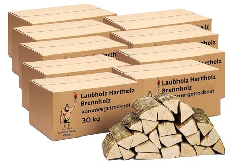 Neandertaler Feuer 270 kg Brennholz Feuerholz - Grillholz 25 cm Holz für Feuerschale Grill Pizzaofen Smoker Lagerfeuer | Räucherholz Hartholz Woodfire Dekoholz Kaminholz Laubholz