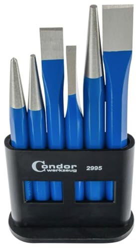 Condor Werkzeug 2995 | Meißel- und Durchtreiber-Satz | 6-tlg. | Chrom-Vanadium-Stahl | Körner | Durchschläger
