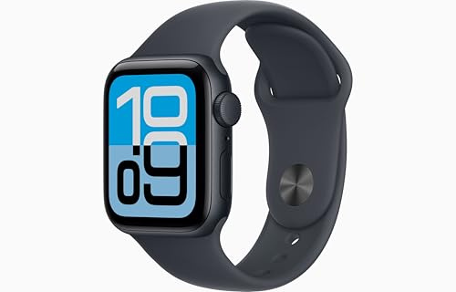 Apple Watch SE 3 [GPS, 40mm] Cassa Mezzanotte in Alluminio con Cinturino Sport Nero, S/M (Ricondizionato)