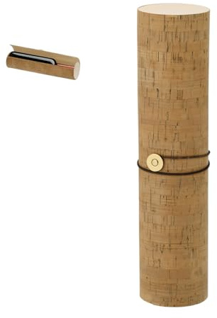 FOR ADVENTUR Estuche Botella Vino Corcho Natural 34x8 cm | Interior de Madera, Tubo Protector Reutilizable, Con Correa, Porta Botella Elegante, Para Regalo y Transporte Seguro