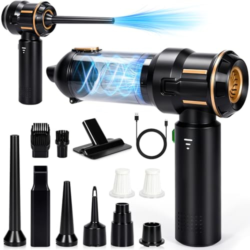 SERIONR Aspirador de Mano, 26000Pa Aspiradora sin Cable Coche,Portátil Mini Aspiradora de Coche,Potente 4 en 1 Aspirador con Motor sin Escobillas para Coche,Hogar,Oficina,Pelo de Mascotas,Cocina